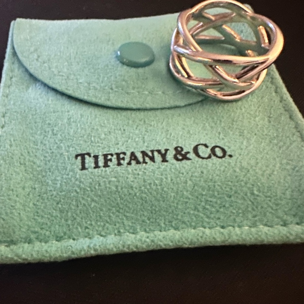 TIFFANY & CO. RING SIZE 6 Braided Celtic Knot Weave .925 Sterling